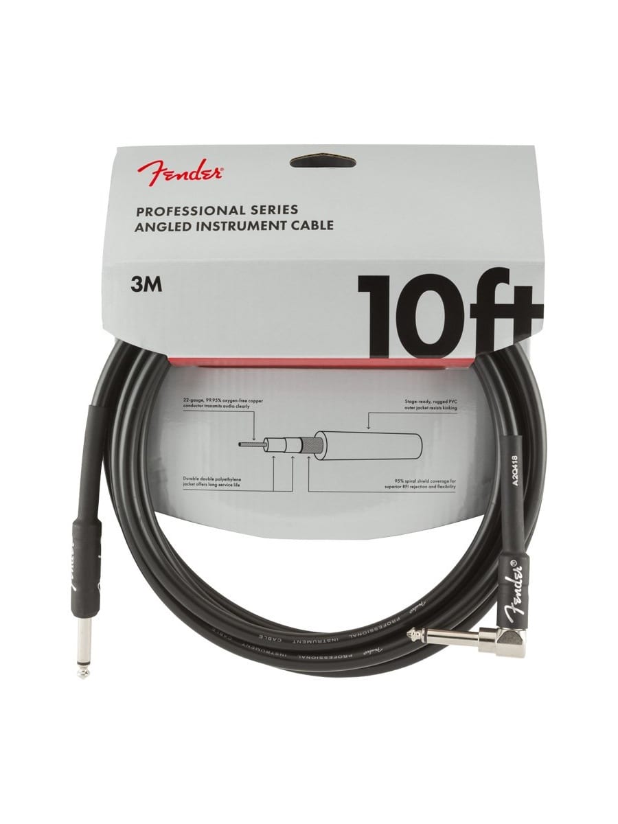 FENDER câble jack/jack coudé  10FT 3m professional series
